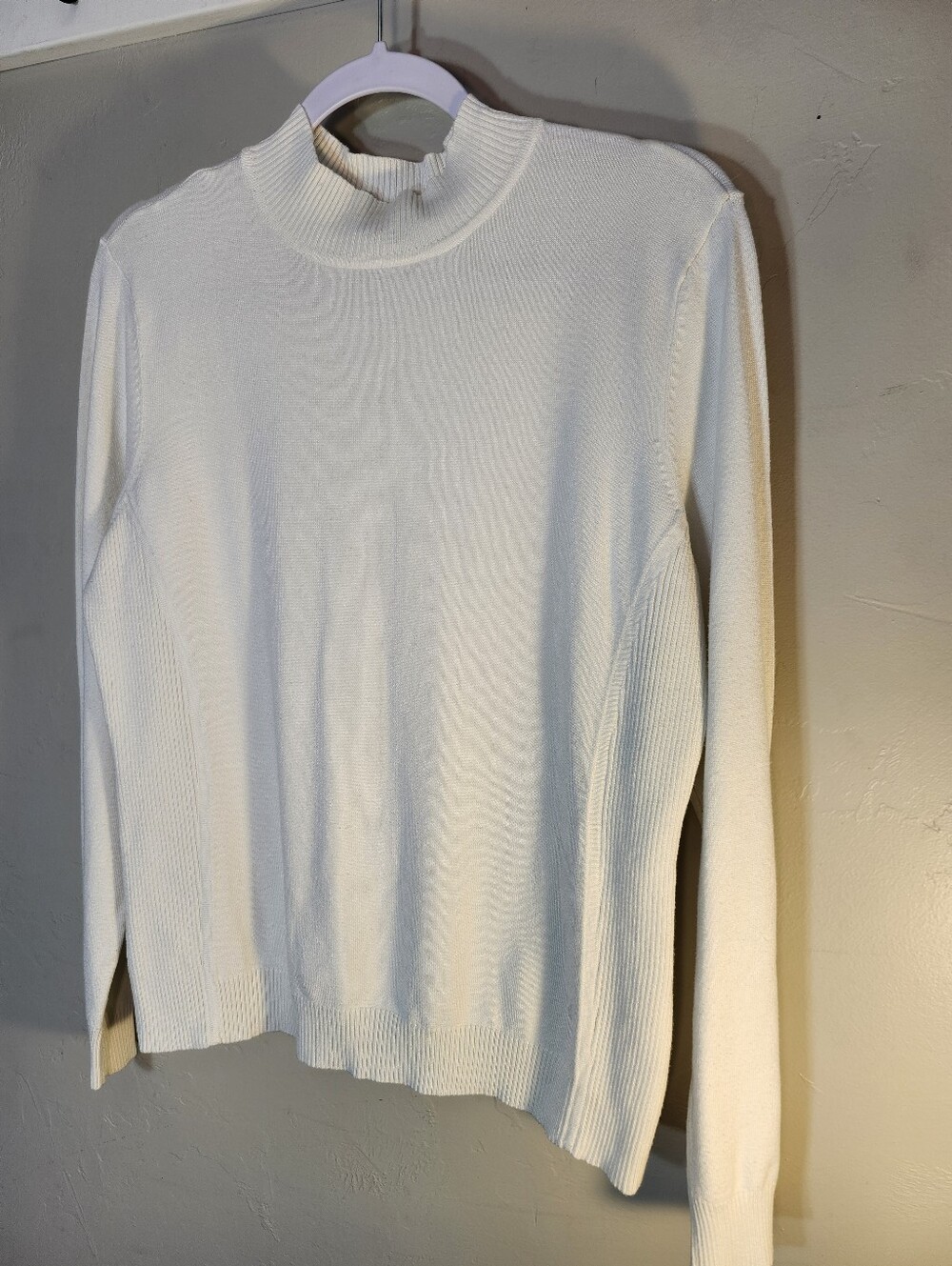 Christopher & Banks Cream Turtleneck Sweater Ribbing